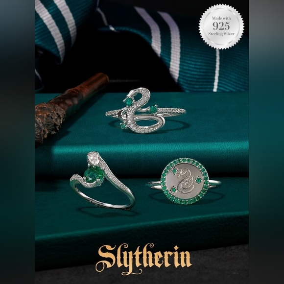 Harry Potter Hogwarts Pride Slytherin ring, 925 Sterling Silver - Picture 2 of 4